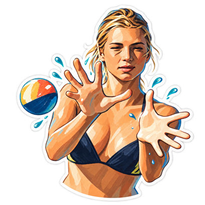 Colorful beach ball sticker