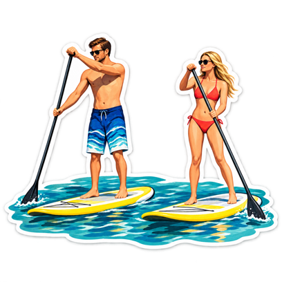 Paddle boarding sticker