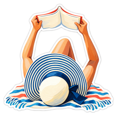 Open beach book sticker