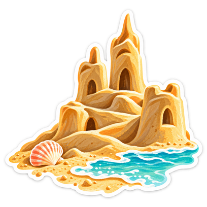 Seaside castle sticker