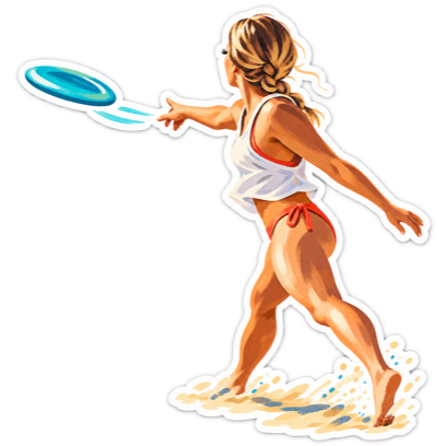 Beach frisbee sticker