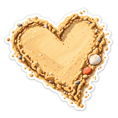 Coral heart sticker