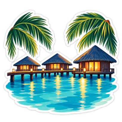 Colorful seaside houses sticker