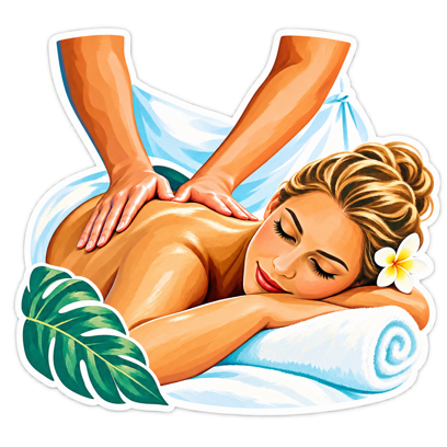 Relaxing beach massage sticker