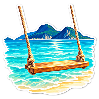 Seaside swing sticker